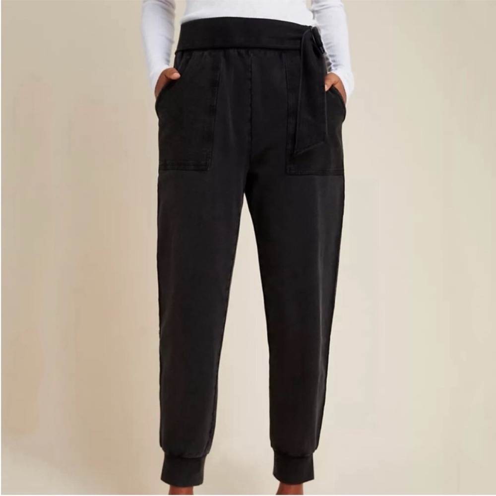 Anthropologie Saturday Sunday Sydney Belted Charcoal Gray Joggers Sz Sma…